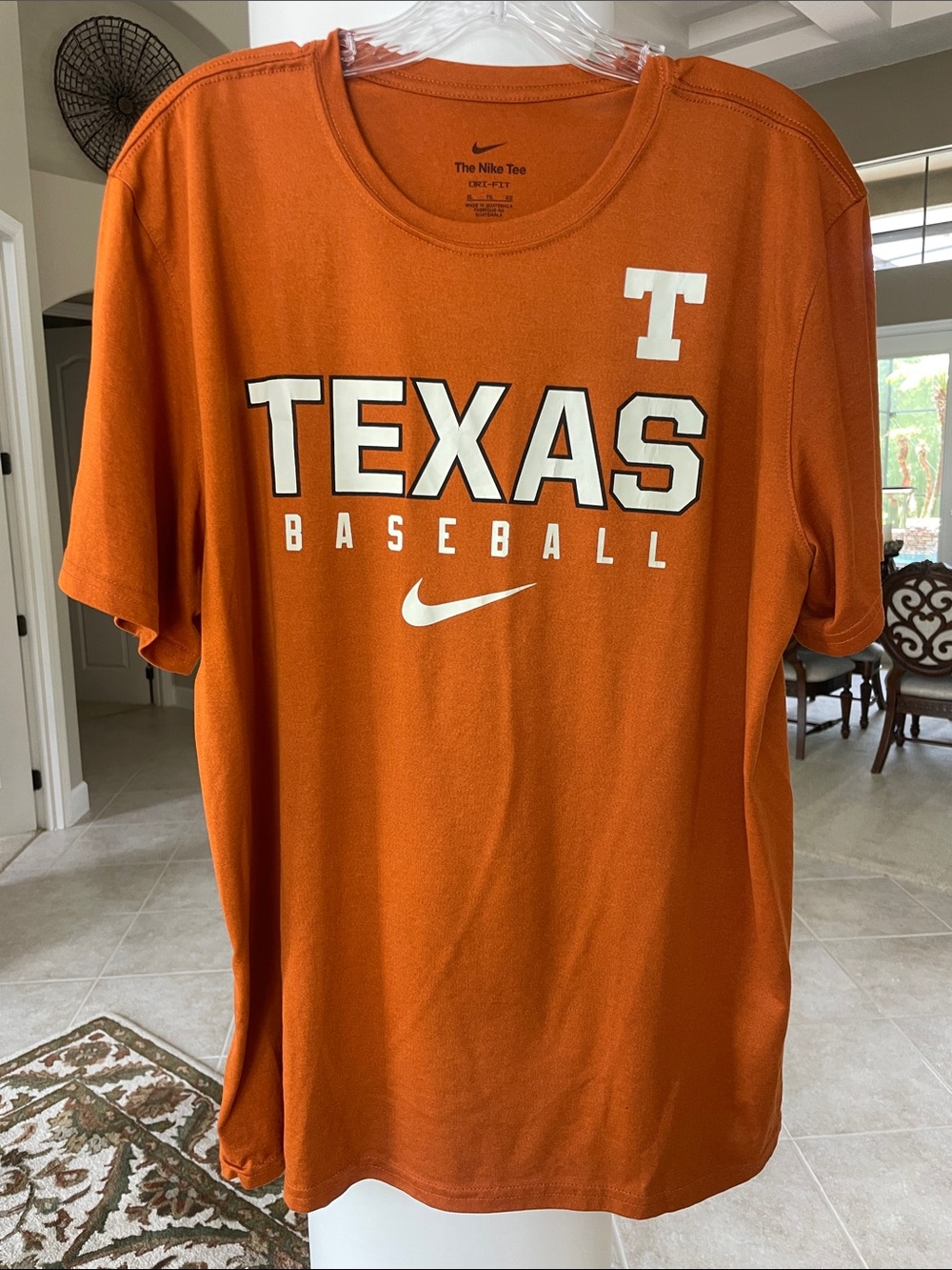 Nike Orange Texas Baseball Tee with White Logo